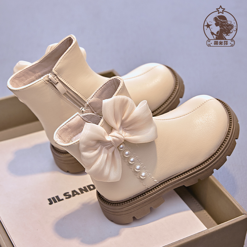 萌米莎马丁靴女童冬季公主皮靴