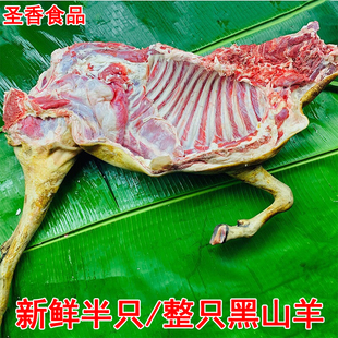 草原散养带皮黑山羊肉整只新鲜冷冻生态山羊肉半只羊带羊腿羊排