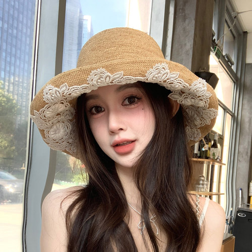 可折叠草帽遮脸遮阳大沿帽
