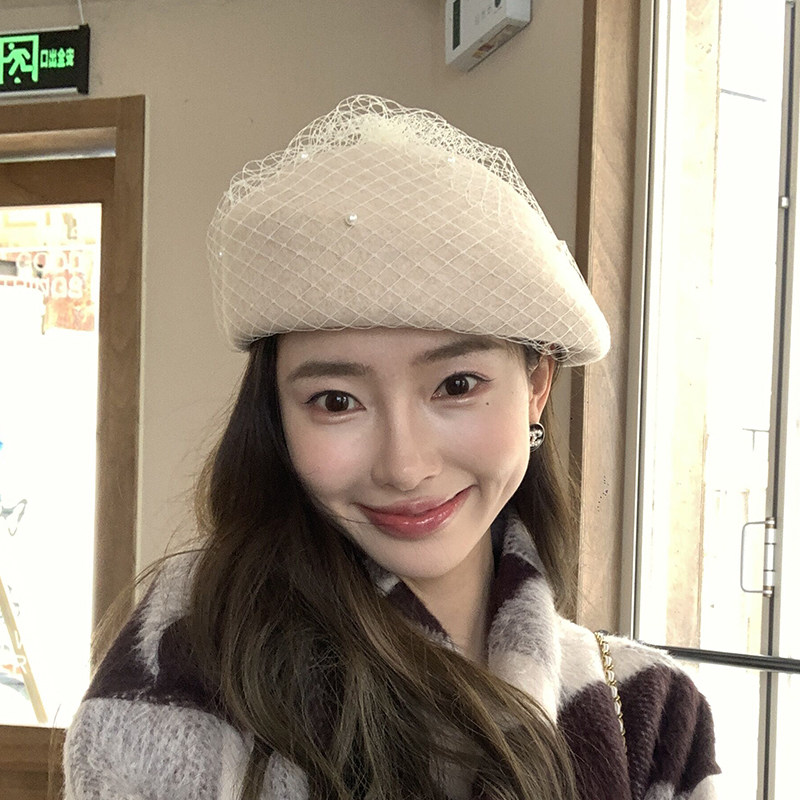 秋冬复古羊毛网纱贝雷帽时尚显脸小毛呢八角帽画家帽新款蓓蕾帽潮,服饰配件/皮带/帽子/围巾,帽子,淘宝优惠券,粉丝福利购,淘宝优惠卷