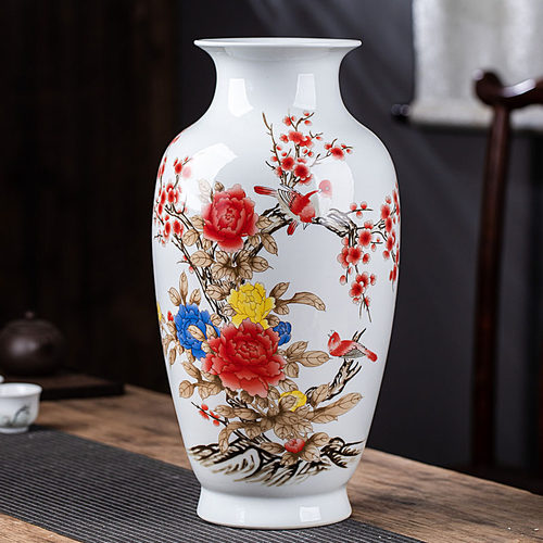景勤中式陶瓷景德镇花瓶送底座