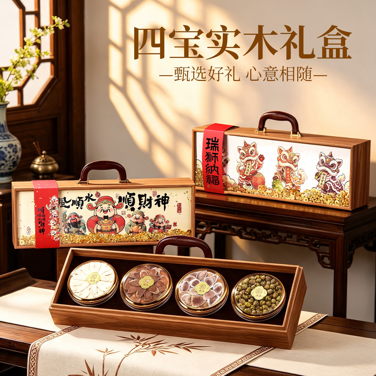 西洋参切片高端实木礼盒包装