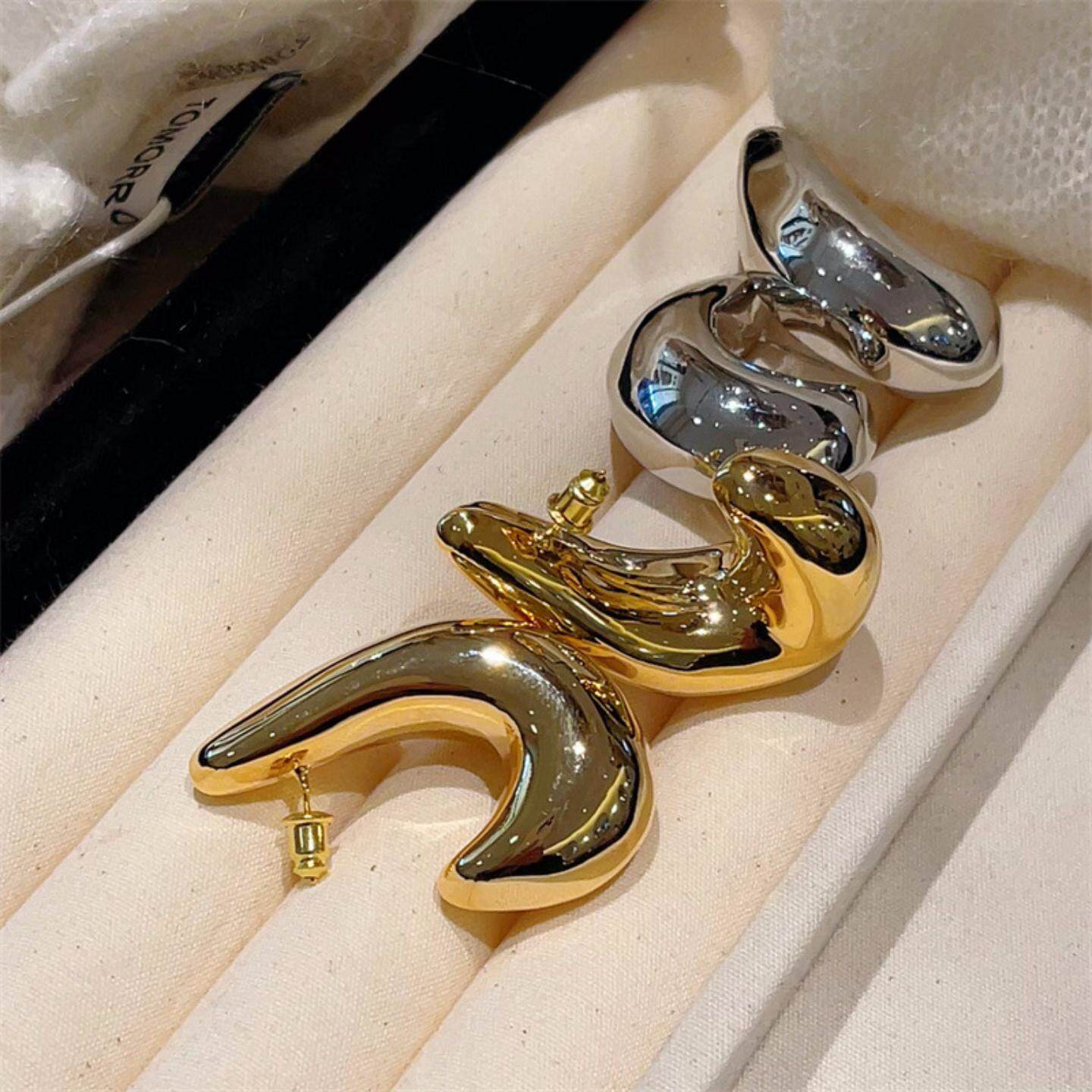 欧美电镀18K真金色夸张小辣椒耳环时髦个性风潮质感耳饰品