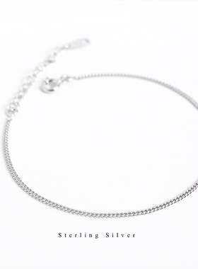 s925纯银极简风侧身手链韩国东大门气质女款学生潮流百搭时尚饰品