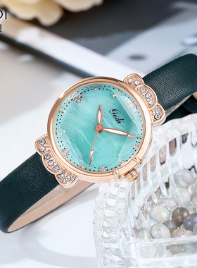 GEDI新款潮流女士手表小巧精致学生皮带表小表盘气质镶钻女手腕表