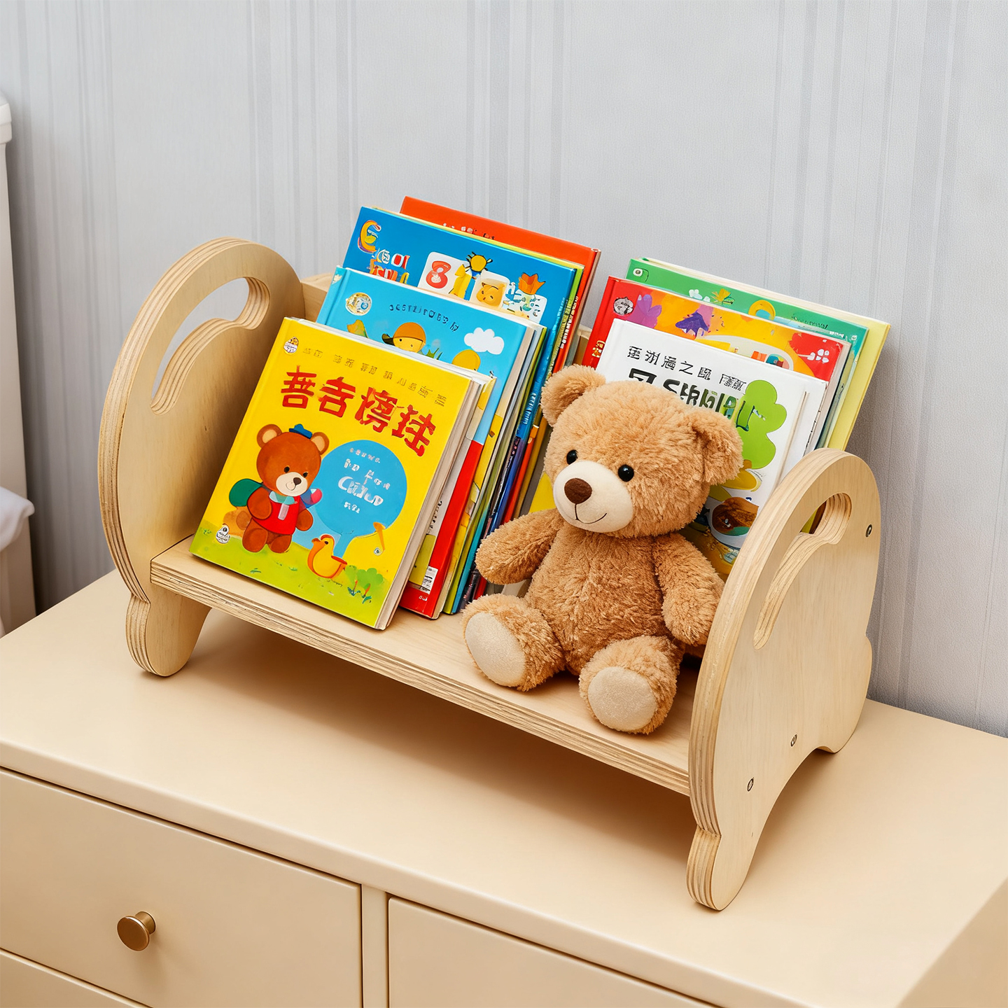 儿童书架实木绘本架飘窗桌面置物架简易阅读架宝宝玩具收纳盒环保,收纳整理,书桌收纳置物架,淘宝优惠券,粉丝福利购,淘宝优惠卷