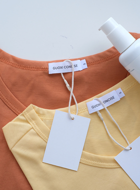 Guoxi定制 哈密瓜黄色Cantaloupe/夏日果汁橙清凉光泽U领短袖t恤