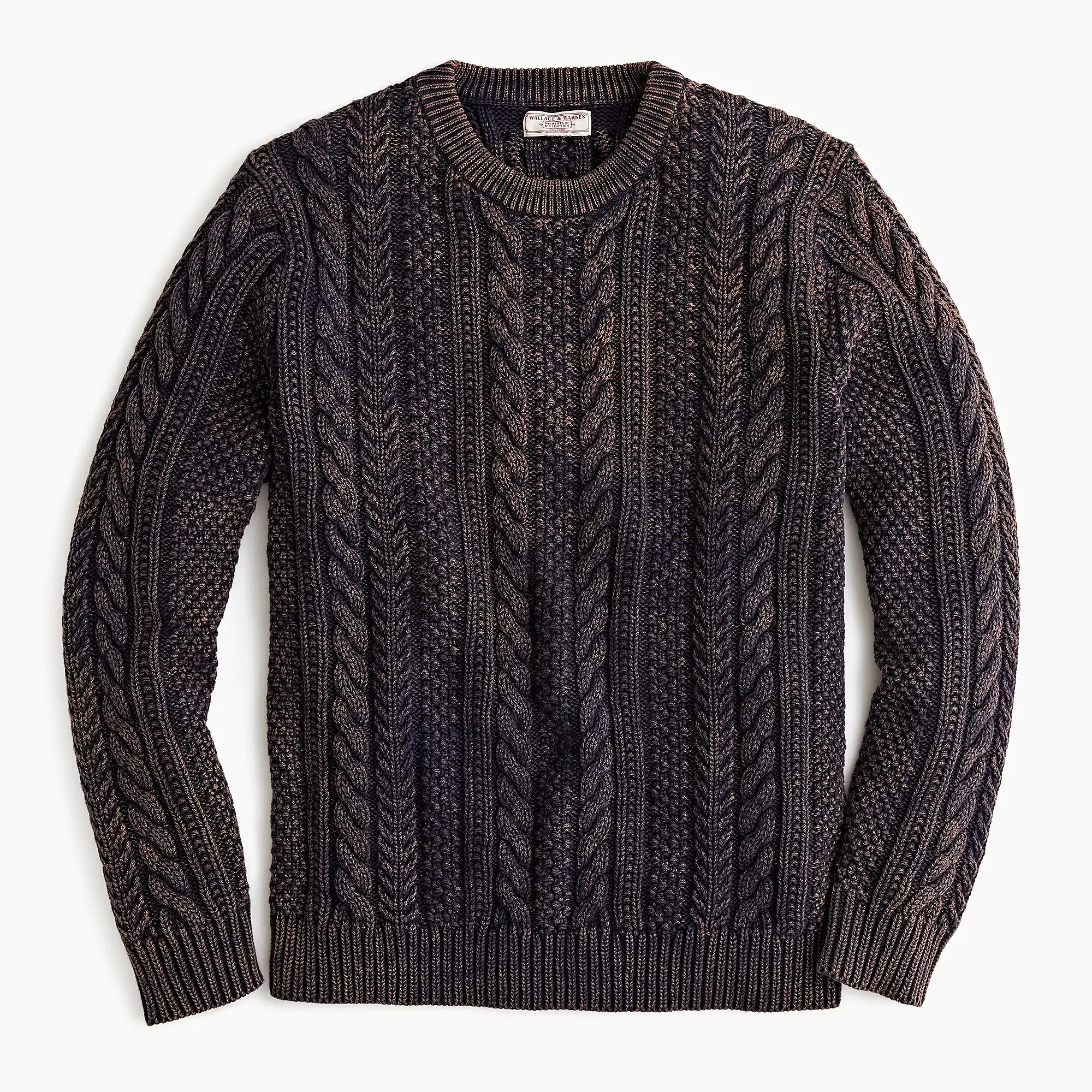 jcrew高端水洗做旧缆绳纹理毛衣