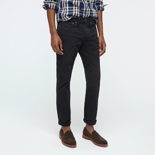 J.crew厚款11盎司水洗做旧484修身窄脚牛仔斜纹布休闲裤男JCREW