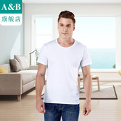 A＆Bab内衣男士 L605 衫 T恤薄款 精梳纯棉汗布内衣全棉中老年短袖