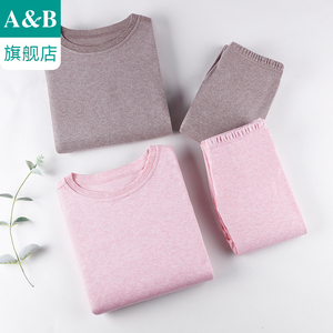 ab内衣女童保暖套装纯棉刷绒儿童圆领宝宝秋衣秋裤Q578