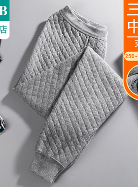 A＆Bab内衣男士保暖裤精梳棉三层夹棉中厚中老年保暖秋裤Y859