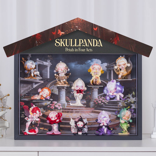 适用POPMART泡泡玛特SKULLPANDA花的四幕戏潮玩盲盒手办展示盒