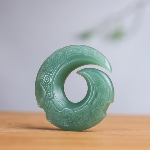 青山玉业新疆正品和田玉且木蓝时来运转青玉吊坠男天然玉石扭转乾