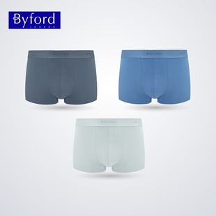 舒适透气中腰内裤 BYFORD 莫代尔平角内裤 男士 MW99017 百富新款
