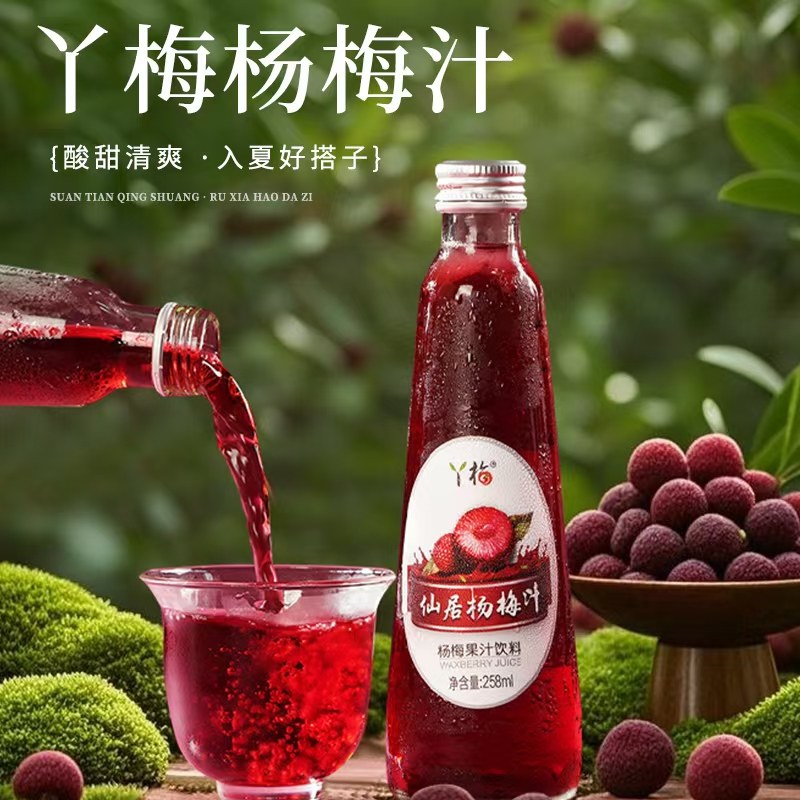 丫梅聚仙庄仙居东魁杨梅果汁饮料杨梅汁台州特色伴手礼顺丰包邮