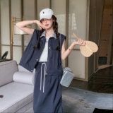 又a又飒工装马甲套装裙女夏季2025超火慵懒休闲气质半身裙两件套，女装套装/套裙，浙宝157（原165A）