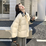 【现货】90白鸭绒撞色拼接翻领羽绒服157-3319-P285K428，女装羽绒服，浙宝157（原165A）