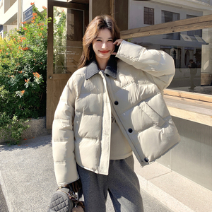 【现货】90白鸭绒 撞色拼接翻领羽绒服 157-3319-P285K428图片