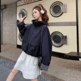 【现货】撞色格子双拉链冲锋衣外套157-2237-P155K228，女装短外套，浙宝157（原165A）