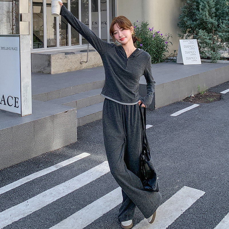 【现货】撞色帽衫阔腿裤套装157-8725-P135-K198,女装套装/套裙,浙宝157（原165A）