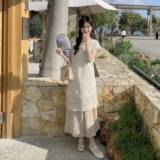 新中式国风连衣裙两件套女夏新款刺绣休闲国风穿搭罩衫吊带裙套装，女装套装/套裙，浙宝157（原165A）