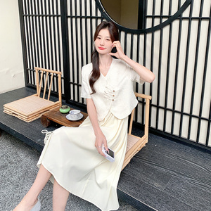 新中式国风上衣裙女夏季新款高级感气质显瘦吊带连衣裙图片
