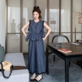 减龄花边拼接牛仔马甲阔腿裤套装女夏2025新款大方得体穿搭两件套，女装套装/套裙，浙宝157（原165A）