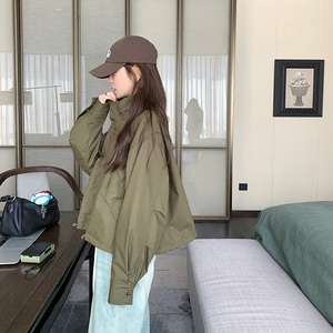 女速干短外套拼接秋季纯色短款加绒加厚款拉链透气小个子长袖洋气图片
