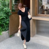韩系黑色后腰镂空气质套装裙女夏2025新款穿搭上衣半身长裙两件套，女装套装/套裙，浙宝157（原165A）