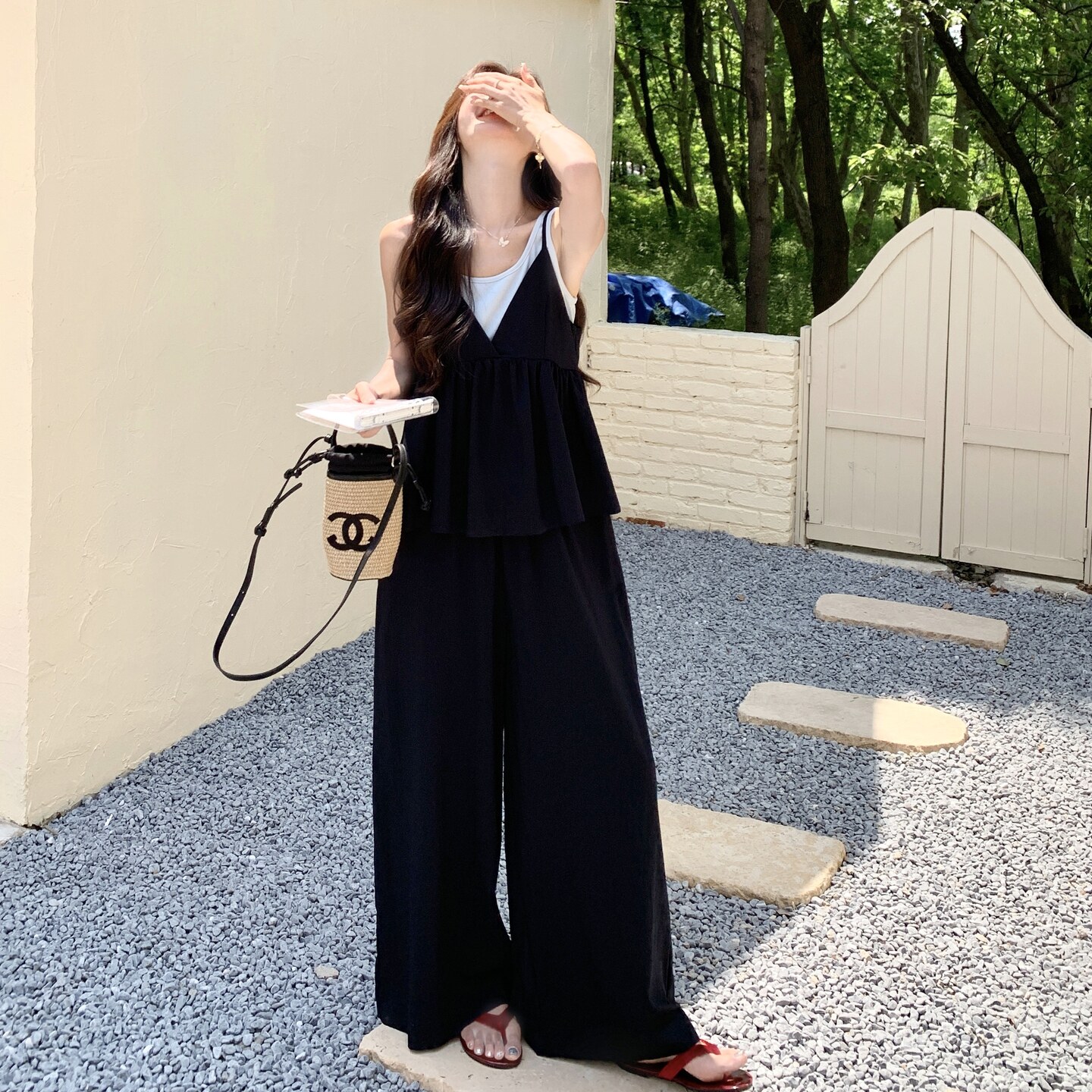 2025新款韩系假两件背心+休闲裤套装157-1011-P145K208,女装套装/套裙,浙宝157（原165A）