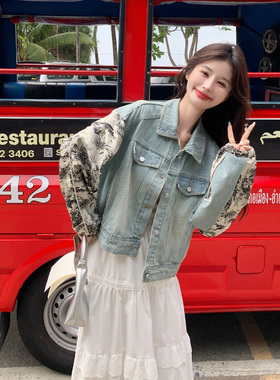 【现货】拼接水墨画牛仔外套 157-8620-P135-K188