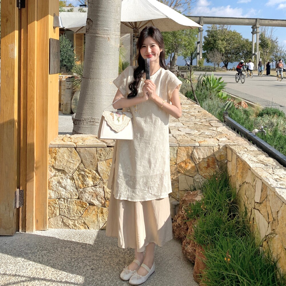 新中式国风刺绣上衣半身裙套装女夏甜美优雅爆款高级感超火两件套,女装套装/套裙,浙宝157（原165A）