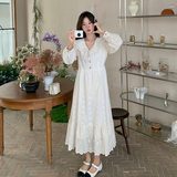 【现货】复古翻领绣花连衣裙157-8718-P145-K208，女装连衣裙，浙宝157（原165A）