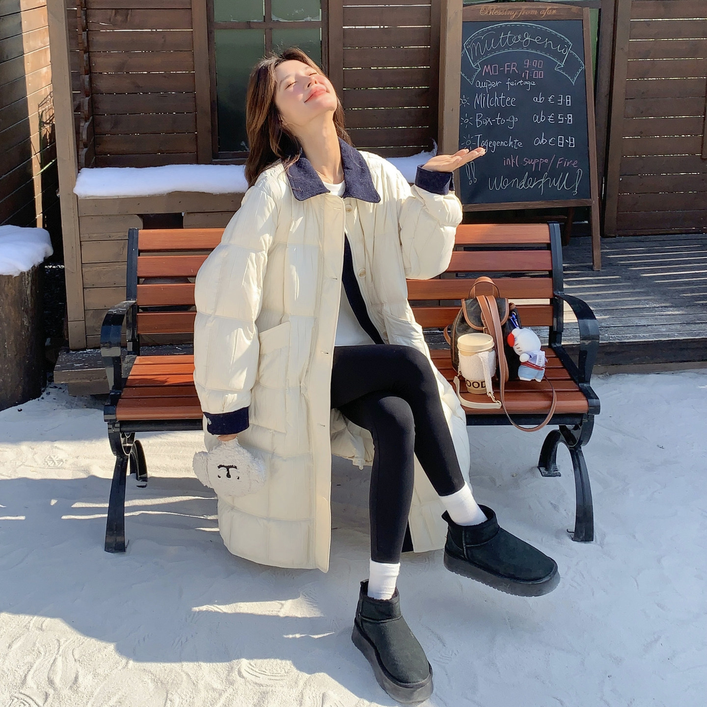 【现货】90白鸭绒牛仔拼接翻领羽绒服157-3315-P385K578，女装羽绒服，浙宝157（原165A）