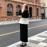 【现货！数据好】法式拼接花苞上衣半裙套装157-2226-P145K208，女装套装/套裙，浙宝157（原165A）