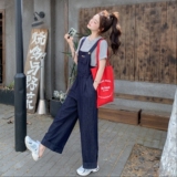 休闲条纹T恤牛仔背带裤套装女夏2025新款两件套学院风流行松弛感，女装套装/套裙，浙宝157（原165A）