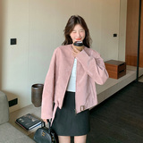 【现货】定染显瘦粉色皮衣157-8877-P145-K218，女装皮衣，浙宝157（原165A）