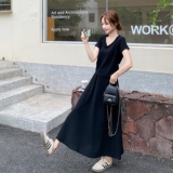 韩系黑色后腰镂空气质套装裙女夏2025新款穿搭上衣半身长裙两件套，女装套装/套裙，浙宝157（原165A）