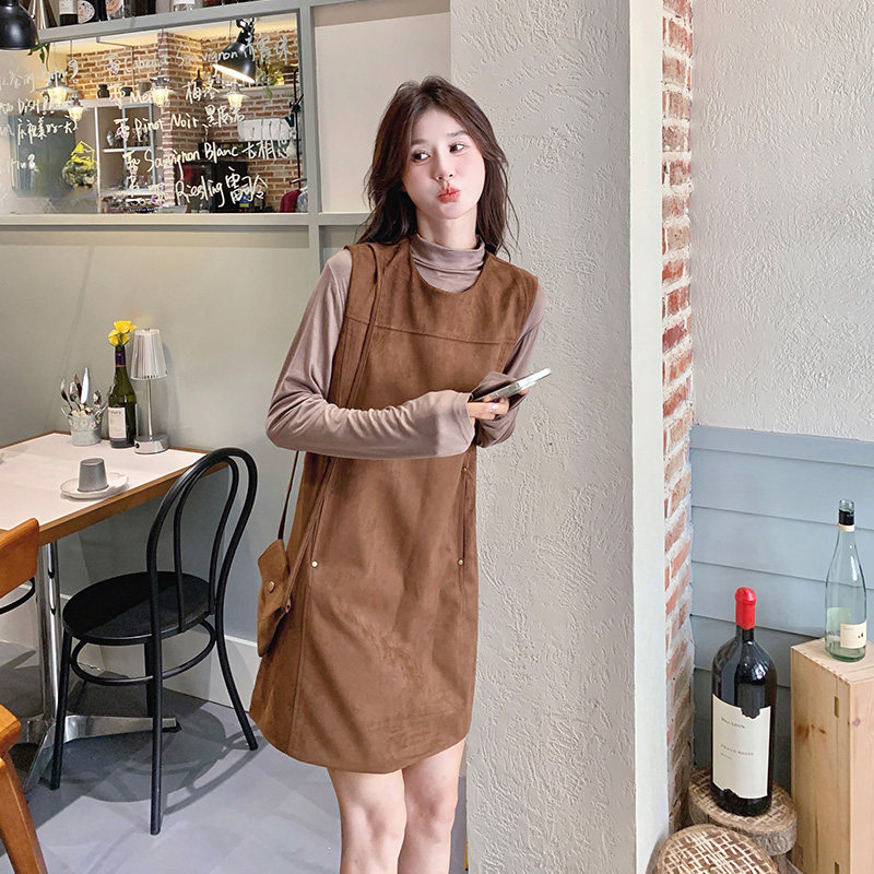 【现货】麂皮绒背心裙两件套157-8729-P145-K208,女装连衣裙,浙宝157（原165A）