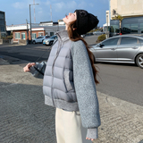 【现货】90白鸭绒针织拼接立领假两件羽绒服157-3309-P295K448，女装羽绒服，浙宝157（原165A）