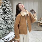 【现货】皮毛一体羊羔毛外套157-2290-P185K278，女装短外套，浙宝157（原165A）