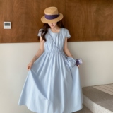 少女法式温柔收腰连衣裙2025夏季新款初高中学生气质甜美长裙子，女装连衣裙，浙宝157（原165A）