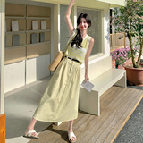 多巴胺穿搭黄色背心配半身裙两件套女夏2025年巨好看减龄长裙套装，女装套装/套裙，浙宝157（原165A）