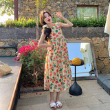 法式复古浪漫印花背心裙女2025夏季新款宽松显瘦文艺范无袖连衣裙，女装连衣裙，浙宝157（原165A）