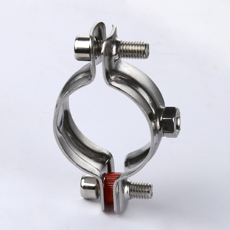 加厚304不锈钢单焊螺母管夹管支架管子夹抱箍吊卡管卡管道支架