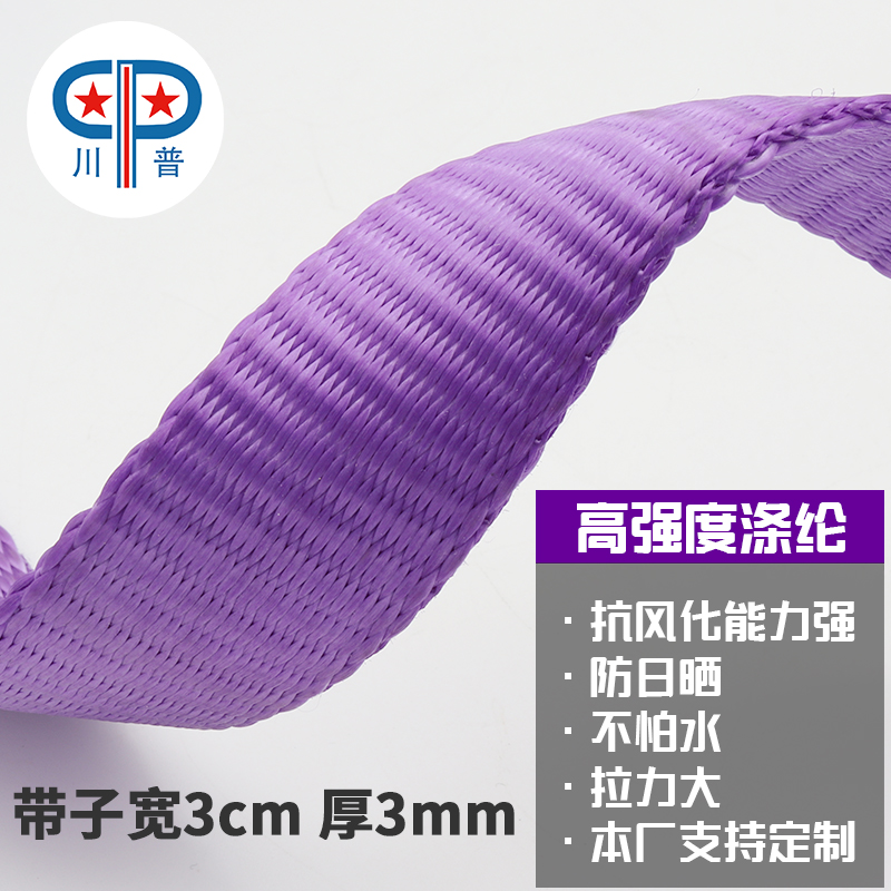 国标吊带1吨 1-8米 扁平吊带双耳环眼扣起重行车涤纶绳工业吊装带