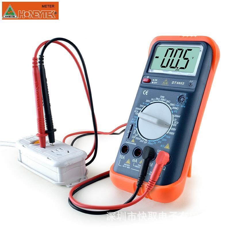 DT9802数字表9802数显万用表替代VC98O02数字万用表测量电容