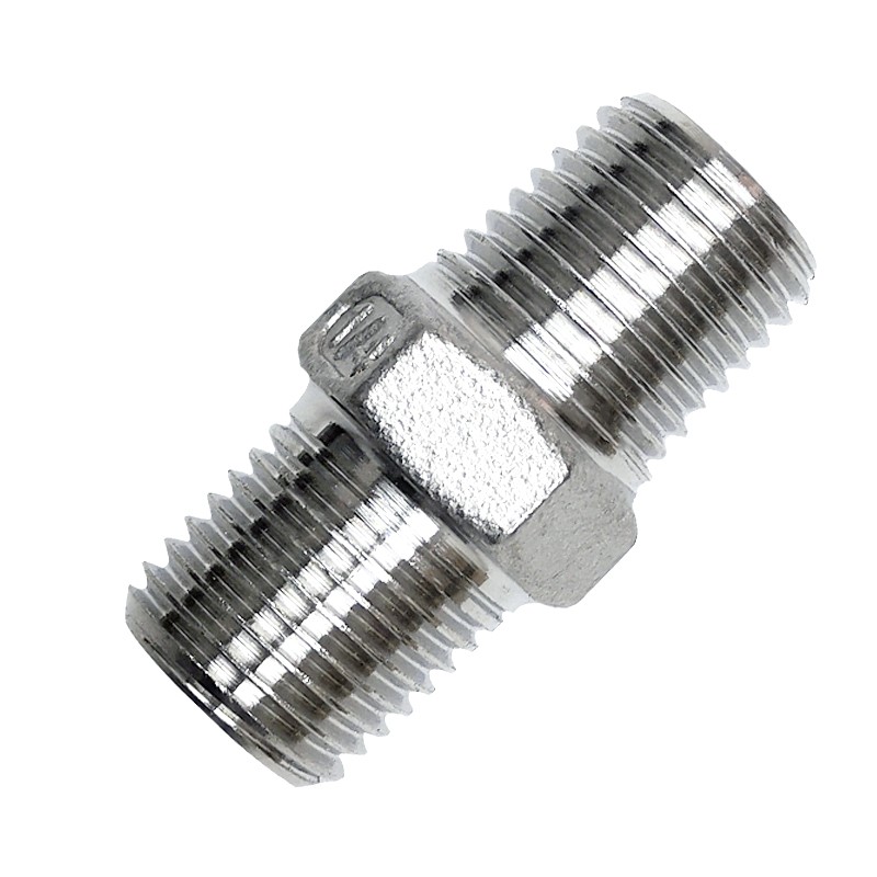 不锈钢接头管件304六角外丝配件大全外螺纹直通连接件1/8-1/4-3/8