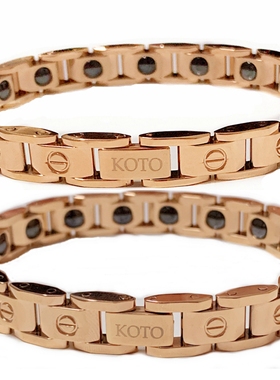 台湾KOTO钛金防辐射抗疲劳促进睡眠磁疗锗石时尚彩金保健情侣手链
